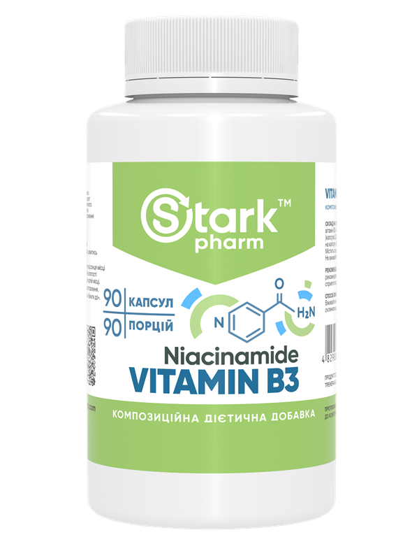 Stark Niacinamide Vitamin B3 500 мг 90 капсул (ніацинамід, ніацин, вітамін B3)