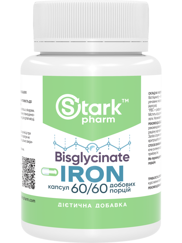 Stark Iron Bisglycinate 36 мг 60 капсул (залізо бісгліцинат)