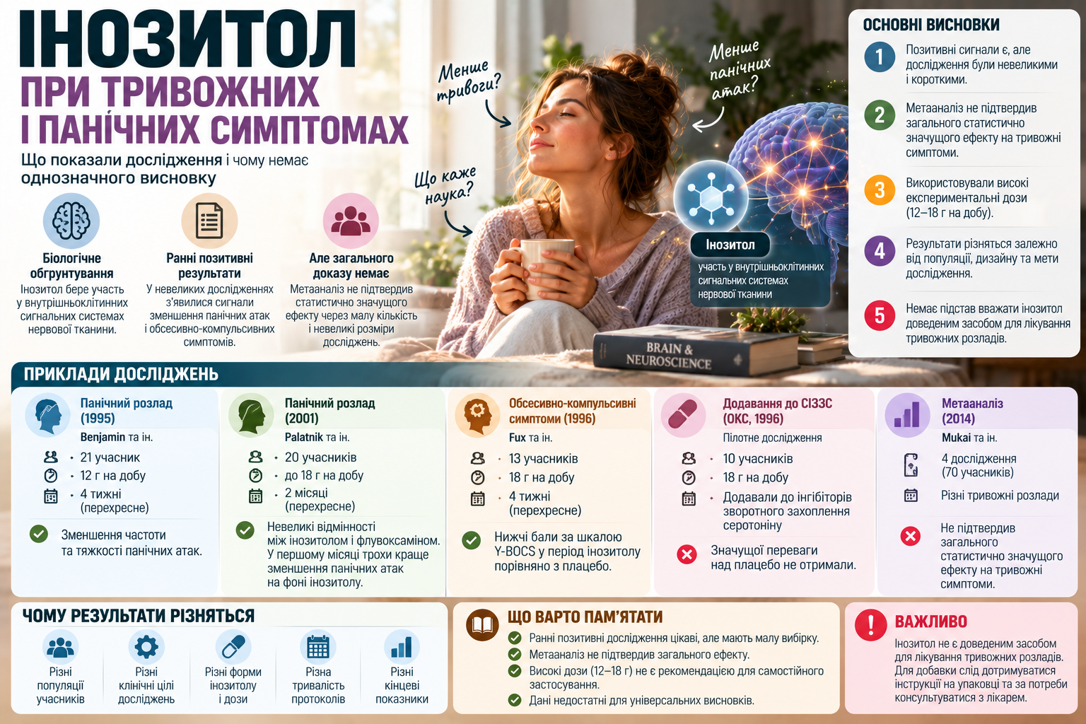 Inositol for panic disorder and obsessive-compulsive symptoms — research results