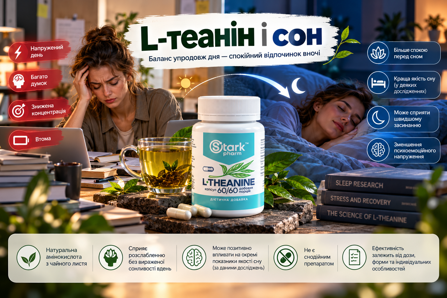 L-teanina i jakość snu — czas trwania, nocne wybudzenia, efektywność snu i ograniczenia bazy dowodowej