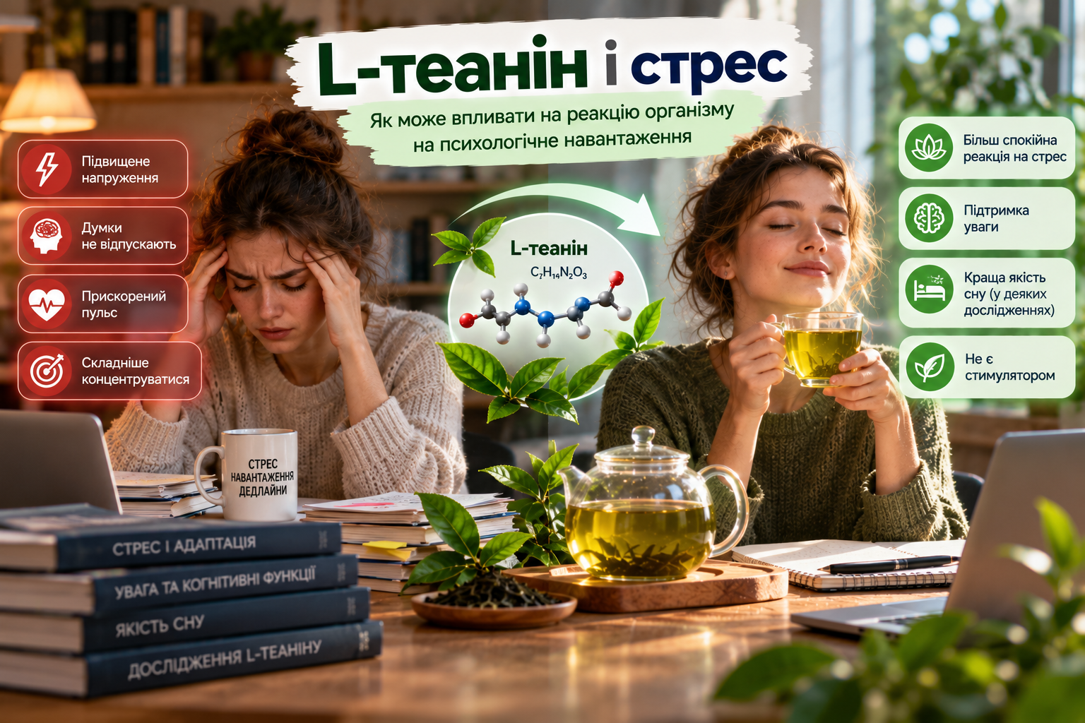 L-teanina i stres — badania kliniczne dotyczące kortyzolu, tętna i subiektywnej reakcji na stres