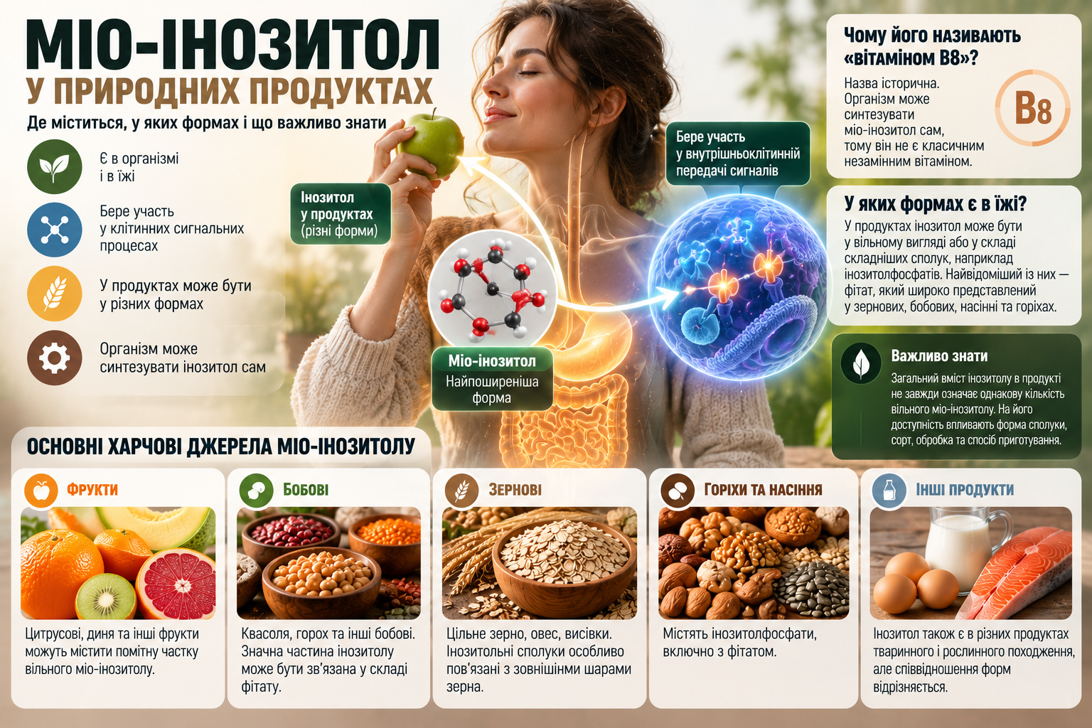 Мио-инозитол – что это такое, роль в клеточных процессах и основные пищевые источники